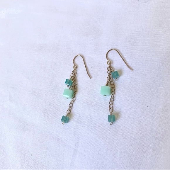 Swarovski Cube Crystal Drop Earrings - Picture 6 of 11